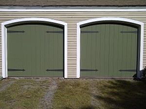 two green single garage doors | Old Orchard Beach, ME